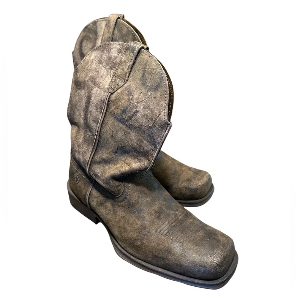 Ariat Brown Distressed Leather Western Work Boots